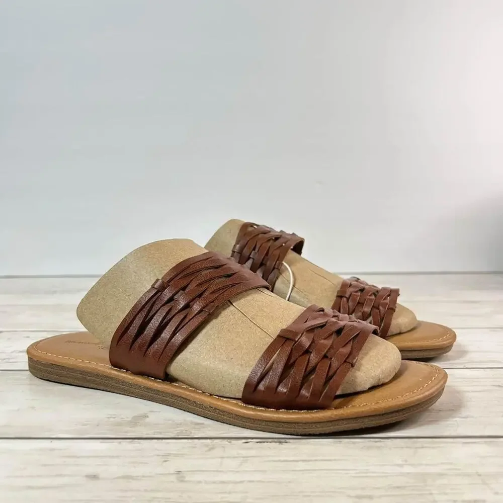 Universal Thread Addie Two Band Sandal, Women’s 6, Slides Slip On Strappy Shoes